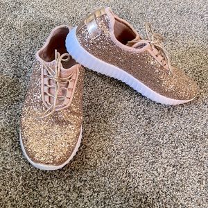 Rose gold glitter shoes